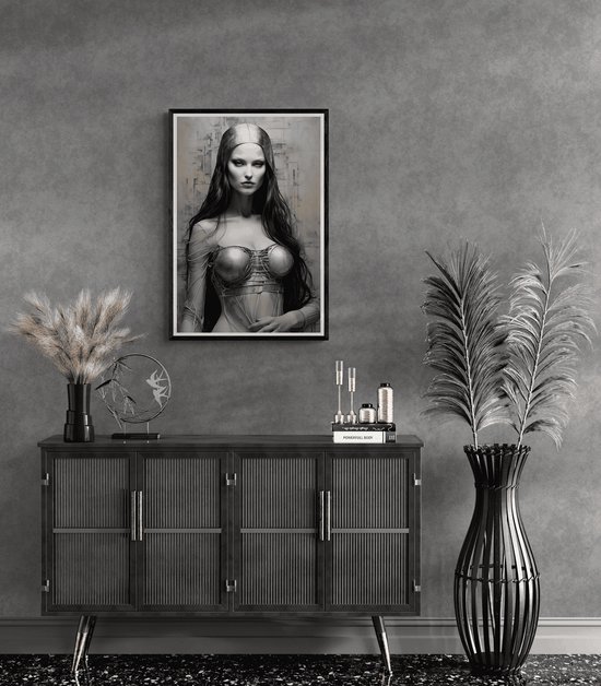 Femme en métal Poster | Affiche de science-fiction | Affiche intérieure | Affiche moderne | Résumé Affiche | 51x71cm | Décoration murale | Affiche murale | MT | Convient pour l'encadrement
