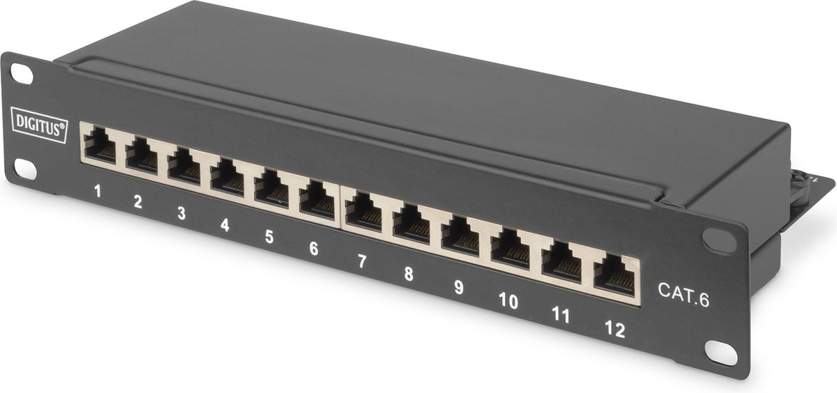 Digitus DN-91612S 12 poorten 254 mm (10) CAT 6 1 HE Ingericht
