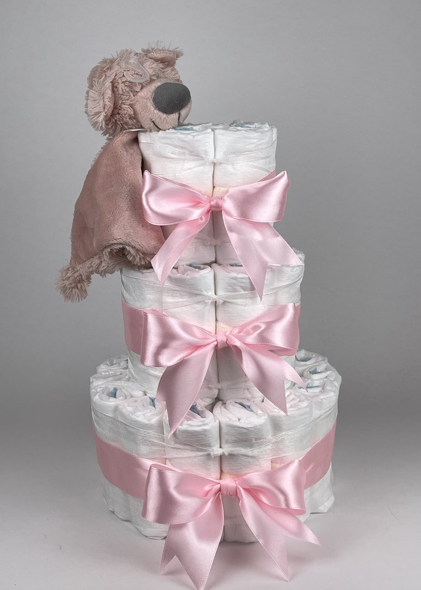 Goedkoopste Chouette-Chouette | Luiertaart Meisje | Kraamcadeau | Geboorte Meisje | Babyshower | Tuttle Beer Brim Roze