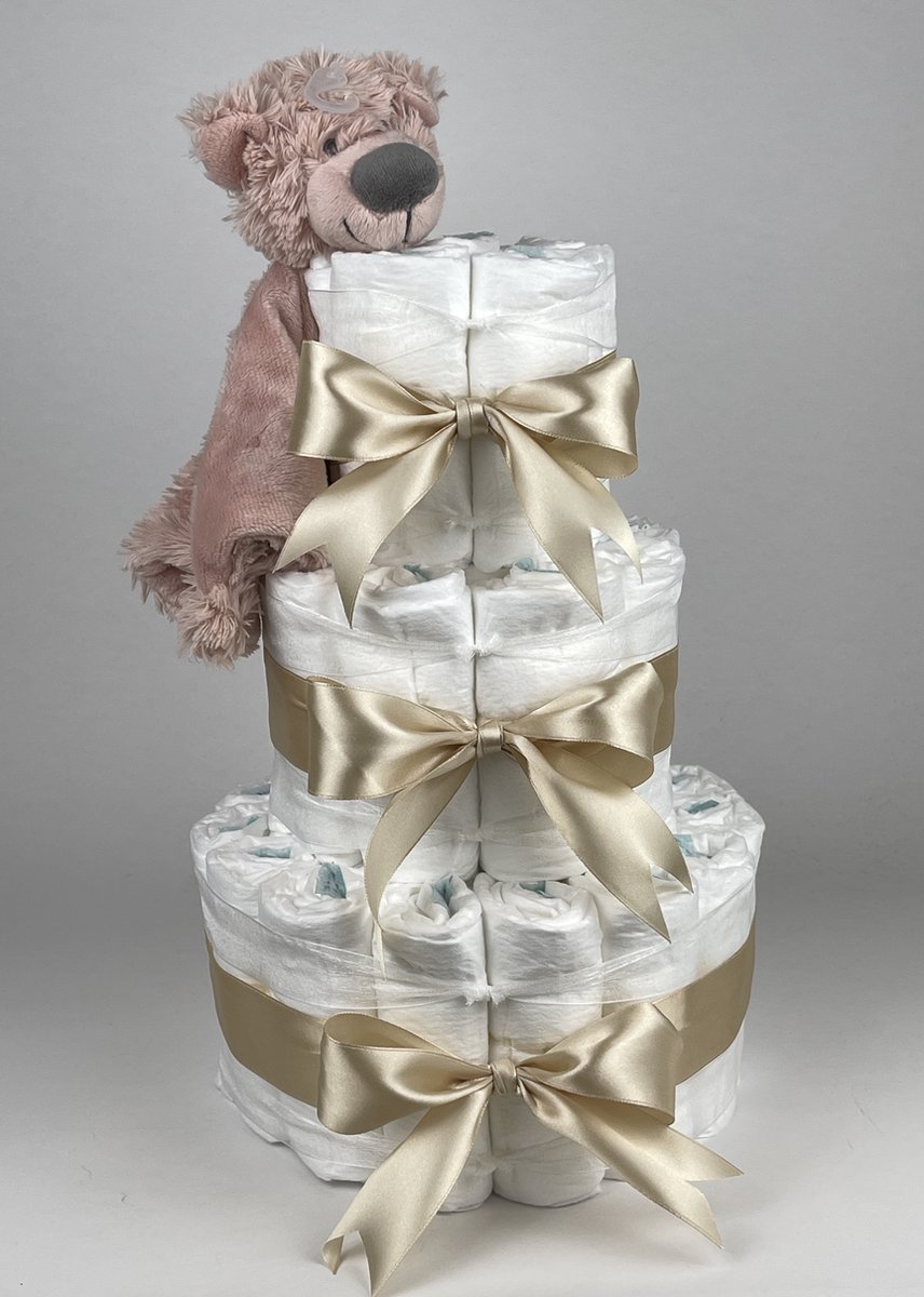 Goedkoopste Chouette-Chouette | Luiertaart Meisje | Kraamcadeau | Geboorte Meisje | Babyshower | Tuttle Beer Brim Beige