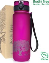 Bodhi Tree Drinkfles 500 ml - Waterfles - BPA Vrij - Fruitfilter - Outdoor Sport Yoga - Kado vrouw - Bidon - Water Bottle 500ml - Fuchsia