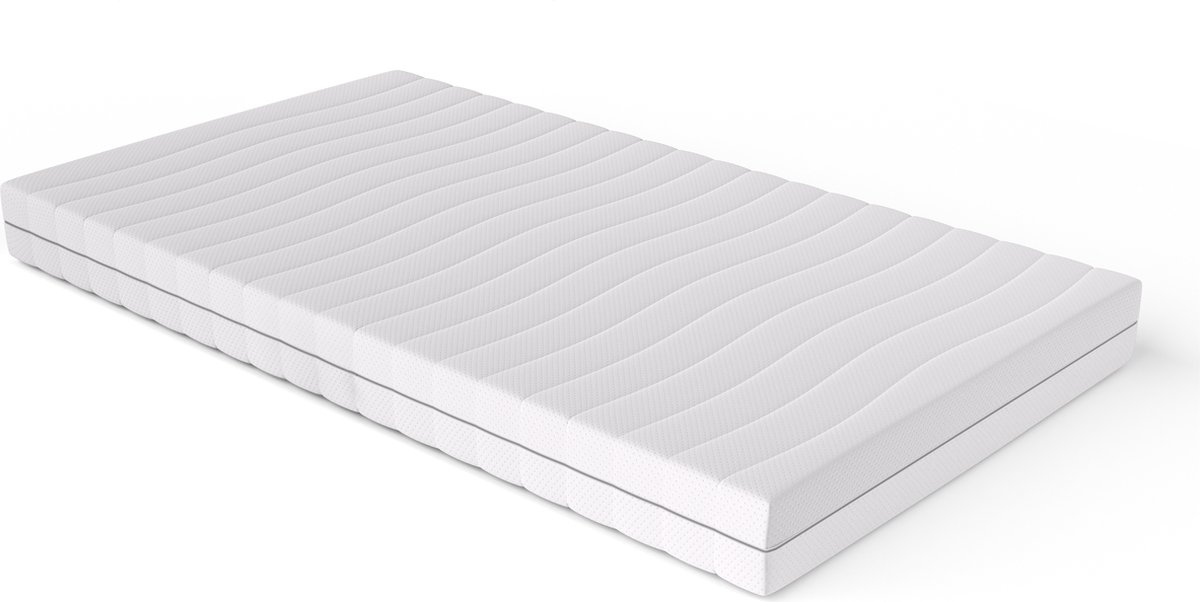 Matras 90x190 - 14cm dik - HR Koudschuim - Bamboo hoes - contour gesneden 7-zone