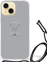 Telefoonhoesje Geschikt voor iPhone 15 TPU Case met transparante rand Baby Olifant