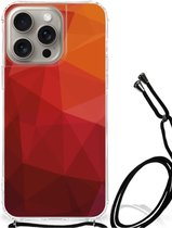 Shockproof Case Geschikt voor iPhone 15 Pro Max Polygon Red