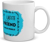 Akyol - liefste vriend van de wereld koffiemok - theemok - Vriend/vriendin - de liefste vriend - valentijnsdag - verjaardag - cadeautje voor vriendje - kado - geschenk - 350 ML inhoud