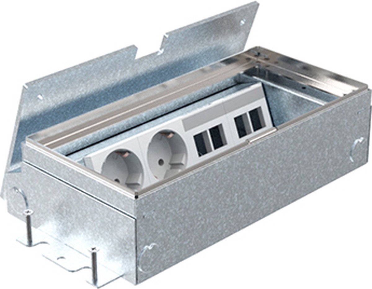 HPL instortvloerdoos 65mm 2x WCD + 4x data - deksel inleg 7mm (583.0242)