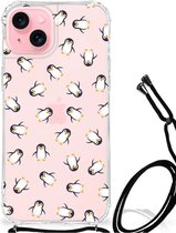 Doorzichtige Silicone Hoesje Geschikt voor iPhone 15 Plus Pinguïn