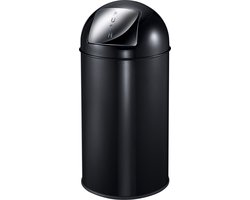 EKO - Pushcan 40 liter - Steel - zwart - Prullenbak