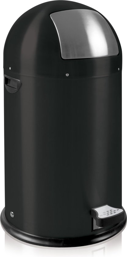 EKO - Kickcan 33 liter - Steel - mat zwart - Prullenbak