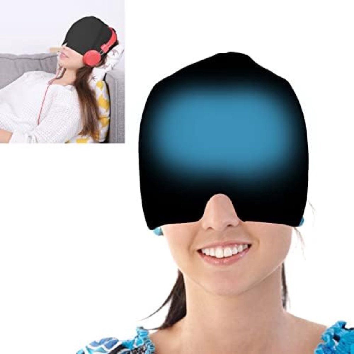 Goedkoopste Migraine Muts - Migraine Masker - Hoofdpijn Masker Merk Merkloos - Zwart