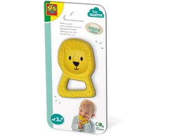 SES - Tiny Talents - Jouet de dentition Lou lion - 100% caoutchouc naturel - avec poignée souple pratique - fait de matériaux sûrs