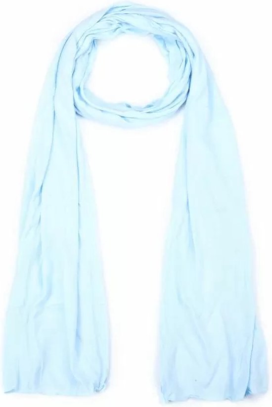 Bijoutheek Sjaal (Fashion) Effen Dun 35 CM x 200 CM Licht Blauw