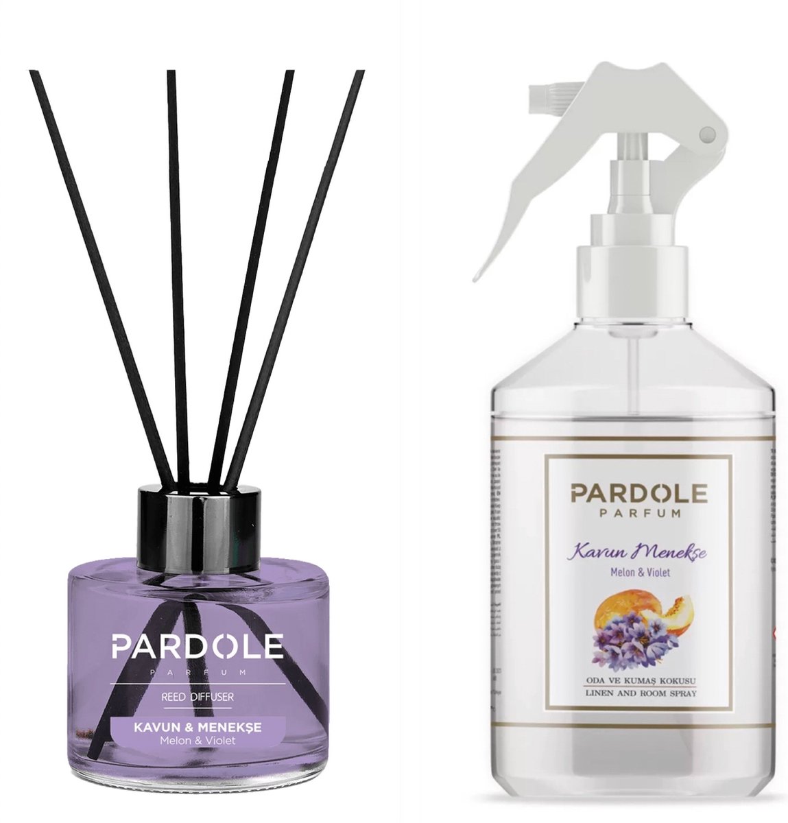 Pardole Melon & Violet Huisparfum - Geurstokjes - pakket 600ML