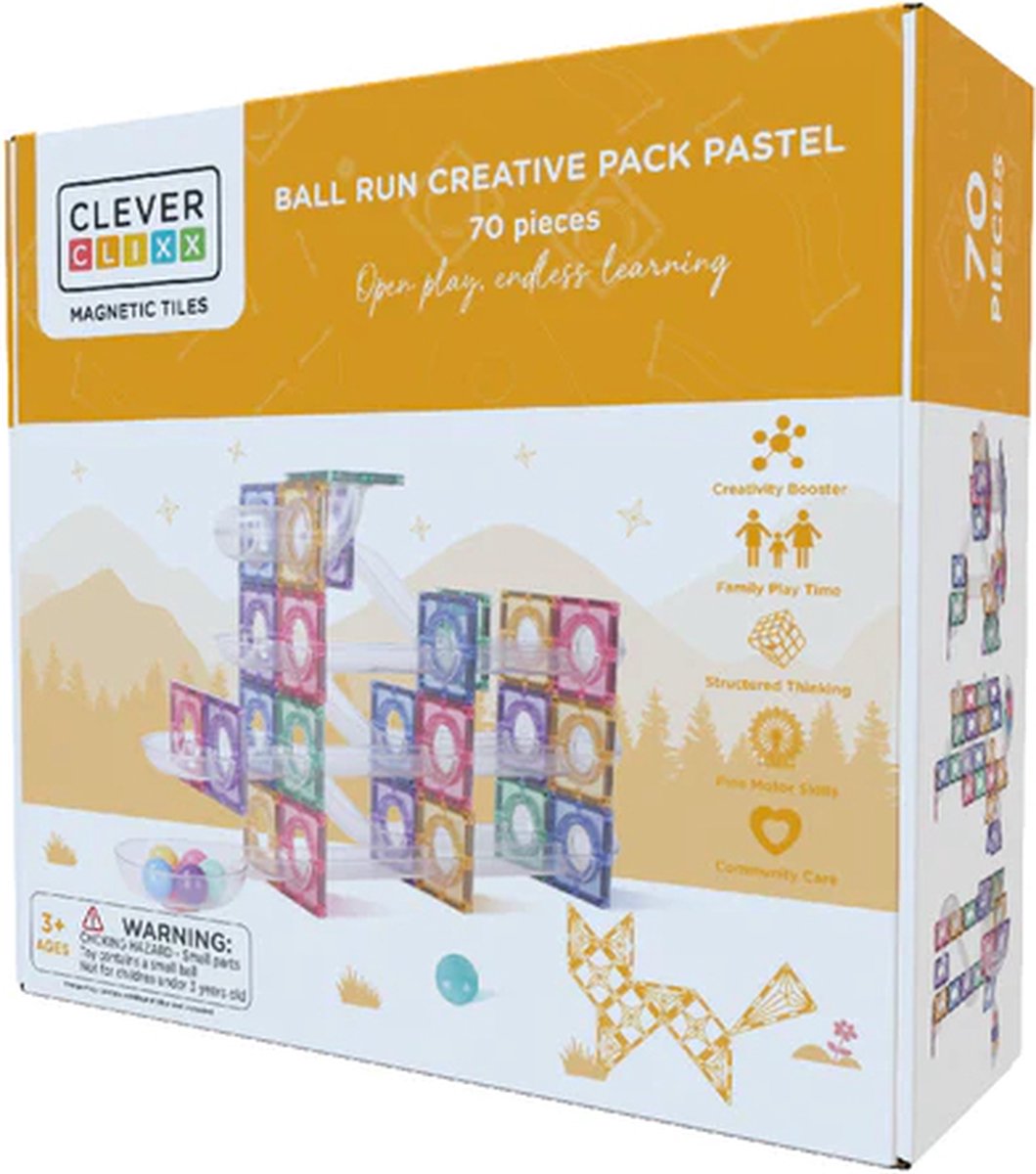 Cleverclixx Ball Run Creative Pack Pastel | 70 Stuks