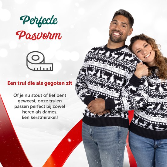 Wrong Christmas Sweater Femmes & Hommes - Pull de Noël - "Modern Blauw & Wit" - Homme & Femme Taille XXXXL