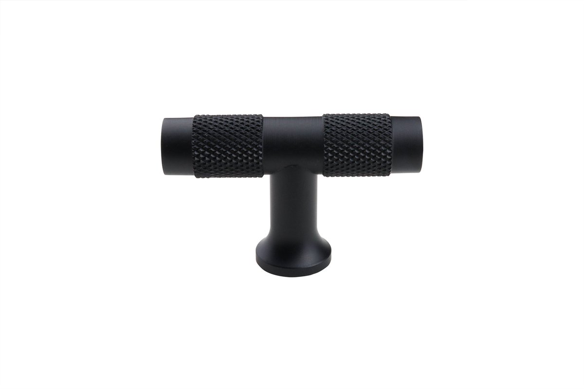 Lavuzo Kastknop T|model Zwart 50 mm | Per Stuk