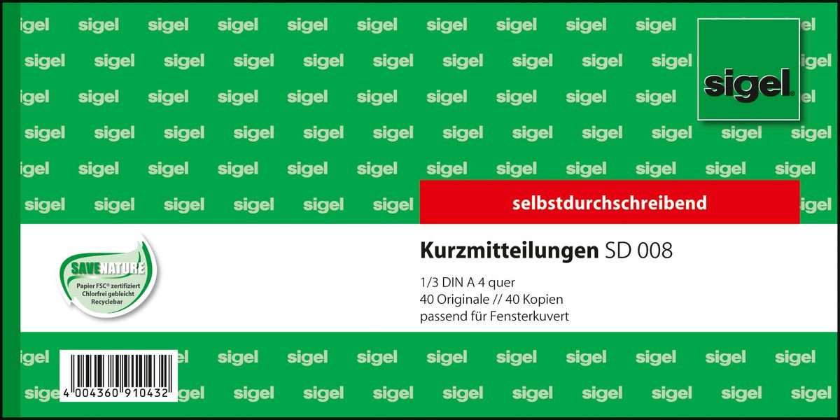 SD008 - 80 sheets - 1/3 A4 q - Green