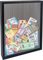Ticket Shadow Box Top Loading Display Case Frame met sleuf aan de bovenkant, aanpasbaar DIY schattig cadeau, film, reizen, sportevenementen, concert, ticket, kaartjes, drankjes, bierviltjes.