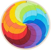 BPgoods® - Houten puzzel rond regenboog - Educatief speelgoed
