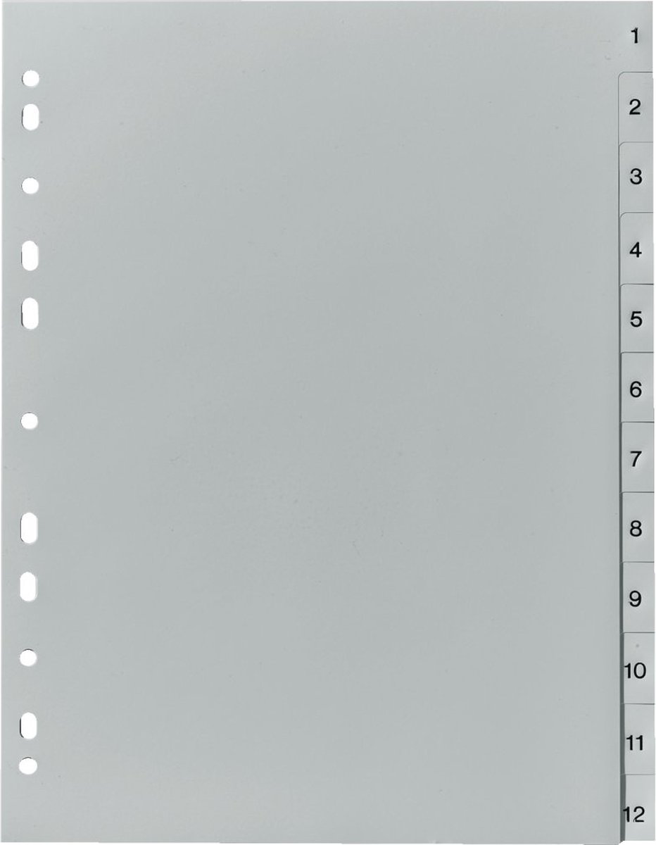 Ordnerregister A4 1-12 PP grau