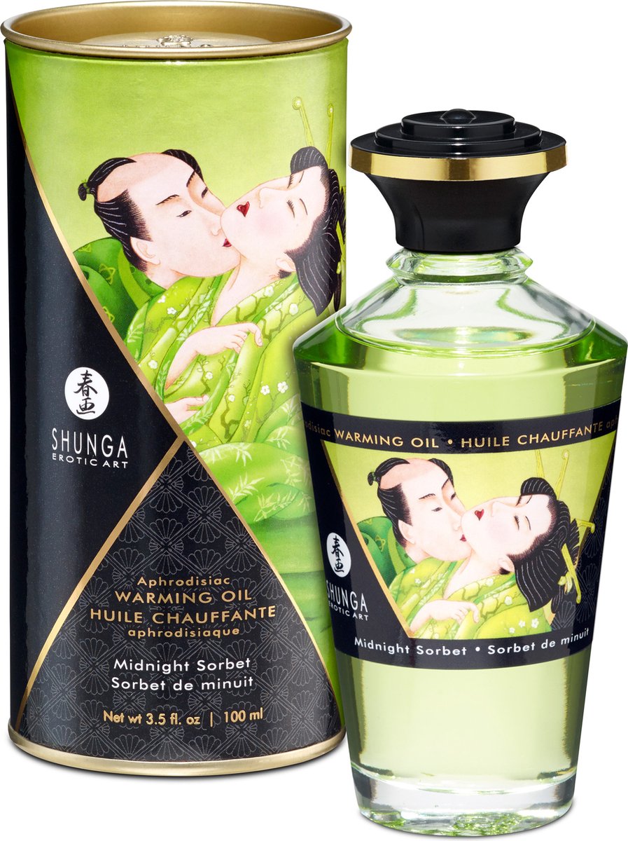 Goedkoopste Shunga - Verwarmende Olie - Om Van Het Lichaam Te Likken - Midnight Sorbet