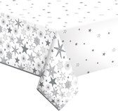 Daisy kerst tafellaken/tafelkleed - 120 x 180 cm - papier - sneeuwvlokken - rechthoekig