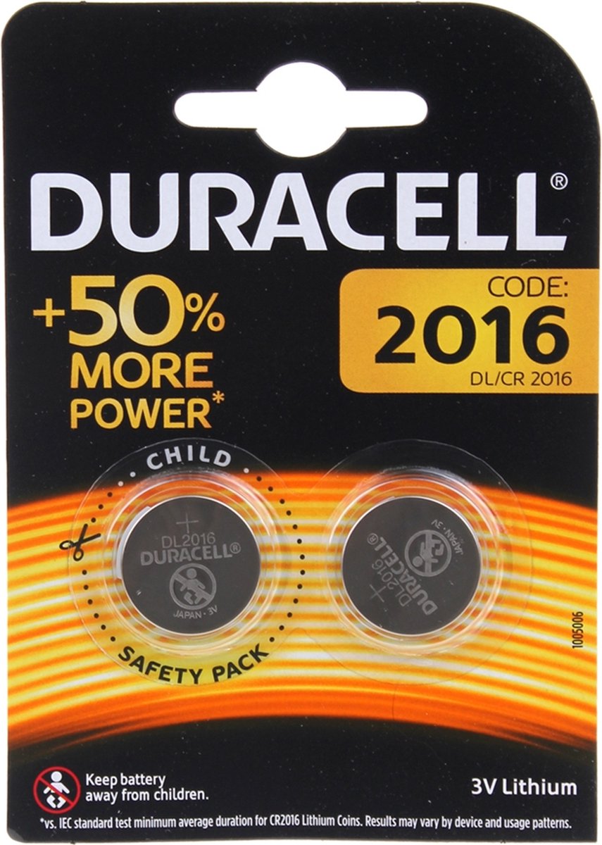 Duracell Batteri CR2016 Knappcell 3 V (2 st)