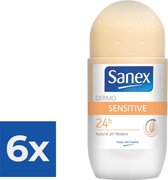 Sanex Dermo Sensitive Lactoserum 24H Anti-Transpirant Roller 50 ml - Voordeelverpakking 6 stuks