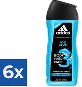 Adidas - Ice Dive - 250 ml - Douchegel - Voordeelverpakking 6 stuks