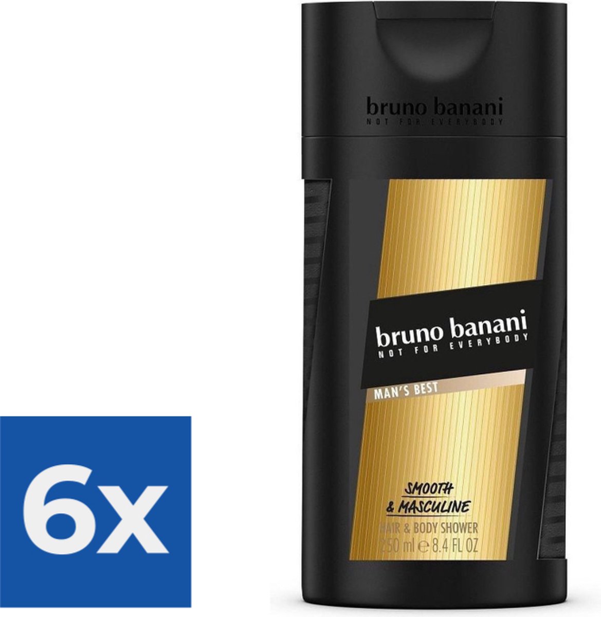 Bruno Banani Douchegel Men  Hair & Body Man’s Best 250 ml - Voordeelverpakking 6 stuks