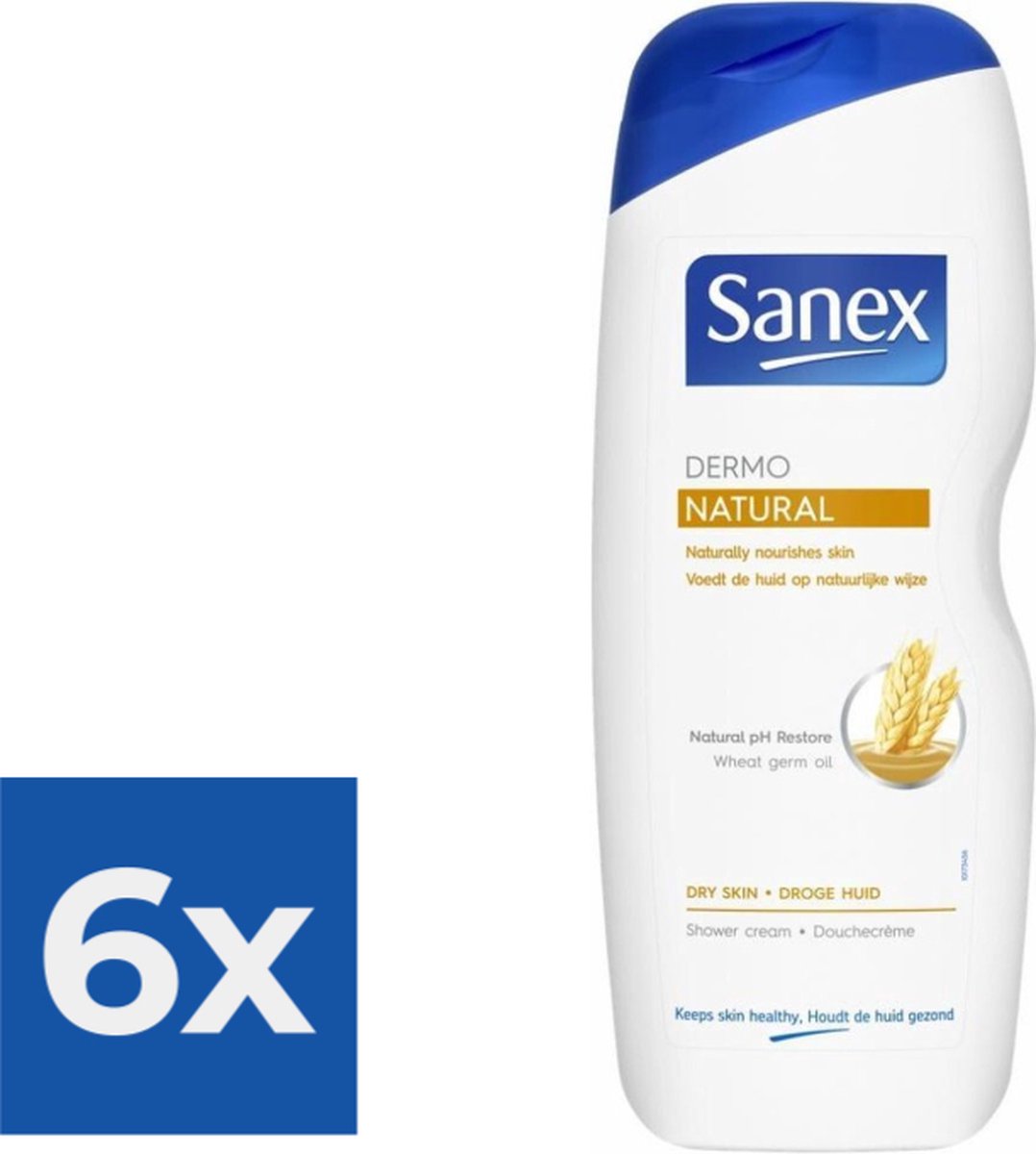 Goedkoopste Sanex Douchegel - Dermo Natural 650 ml - Voordeelverpakking 6 stuks
