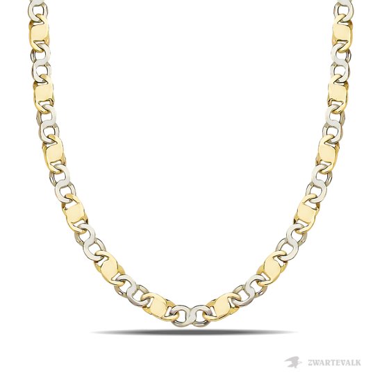 Juwelier Zwartevalk 14 karaat gouden bicolor ketting - BF 997/60cm