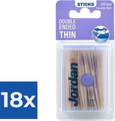 Bol.com Jordan Dun 2-Zijdig - 100 st - Tandenstoker - Voordeelverpakking 18 stuks aanbieding