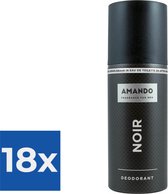 Amando Deodorant Spray Noir 150 ml - Voordeelverpakking 18 stuks