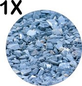 BWK Luxe Ronde Placemat - Grijze Stenen Achtergrond - Set van 1 Placemats - 50x50 cm - 2 mm dik Vinyl - Anti Slip - Afneembaar