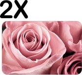BWK Luxe Placemat - Close Up Roze Roos - Set van 2 Placemats - 45x30 cm - 2 mm dik Vinyl - Anti Slip - Afneembaar
