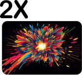 BWK Luxe Placemat - Explosie van Kleuren - Set van 2 Placemats - 45x30 cm - 2 mm dik Vinyl - Anti Slip - Afneembaar