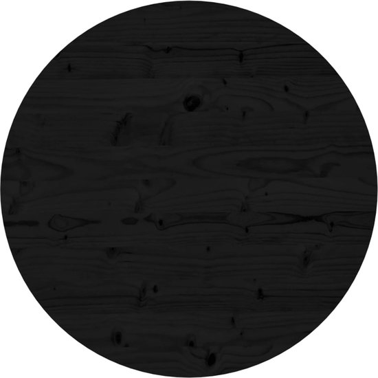 vidaXL - Tafelblad - rond - Ø60x3 - cm - massief - grenenhout - zwart