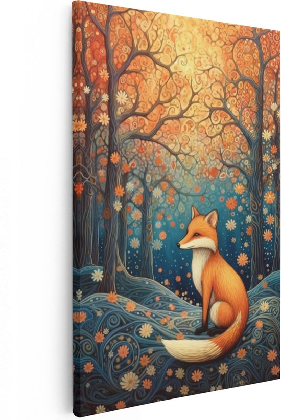 Artaza Peinture sur toile Renard dans la forêt - Art - 40x60 - Photo sur toile - Impression sur toile