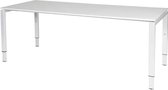 Bureau ajustable Schaffenburg - Domino 200x80 blanc - structure blanche