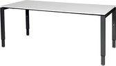 Verstelbaar Bureau - Domino 180x80 grijs - zwart frame
