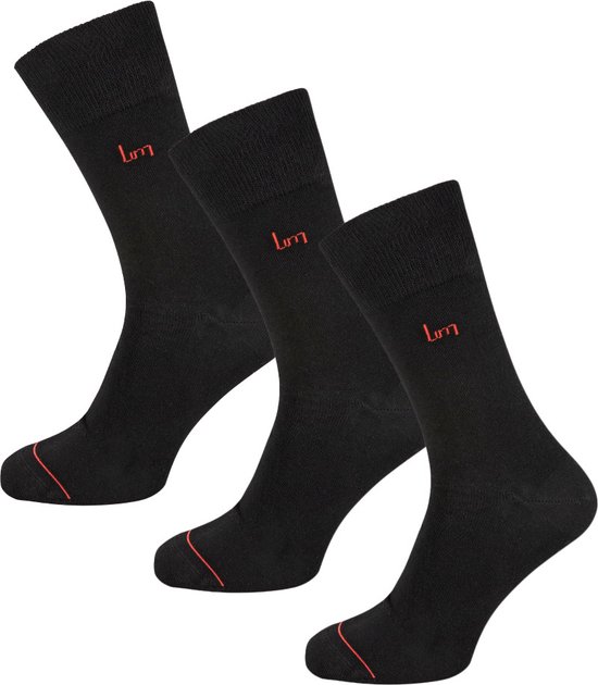 Undiemeister - Sokken - Sokken heren - Handgemaakt - 3-pack - Gemaakt van Mellowood - Hoge sokken - Volcano Ash (zwart) - Anti-transpirant - 43-46
