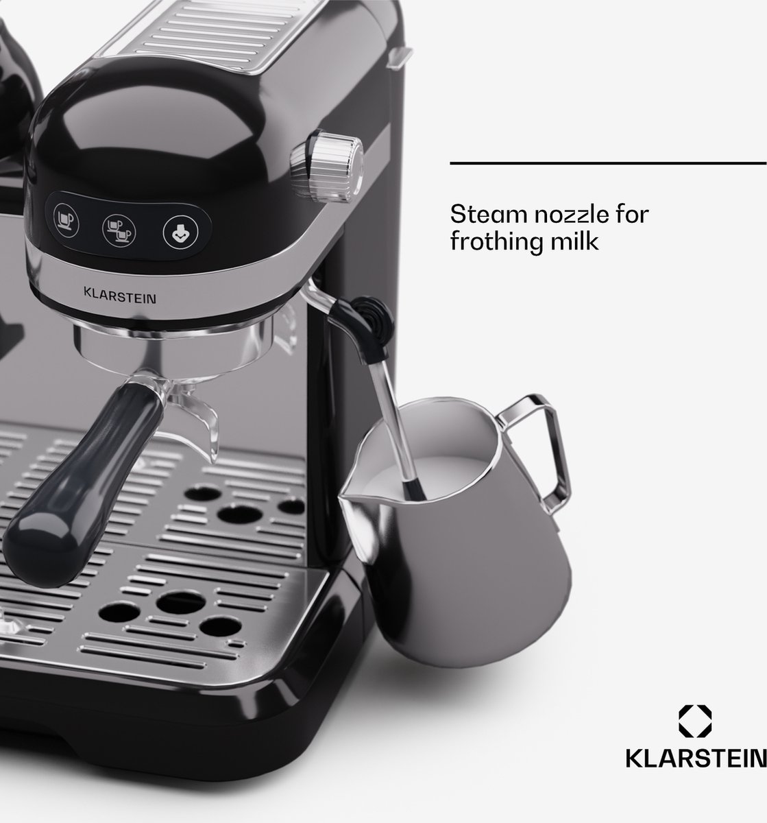 Klarstein Retro Mini-Espressomachine met Melkopschuimer - afbeelding 3