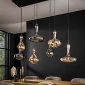 DePauwWonen - Lampe suspendue De Gouden Druppels 7L - Raccord E27 - Suspensions Salle à manger, Salon, Industriel, Plafonnier, Chambre, Lampe design d'intérieur - Glas | Cristal, Métal | Fer