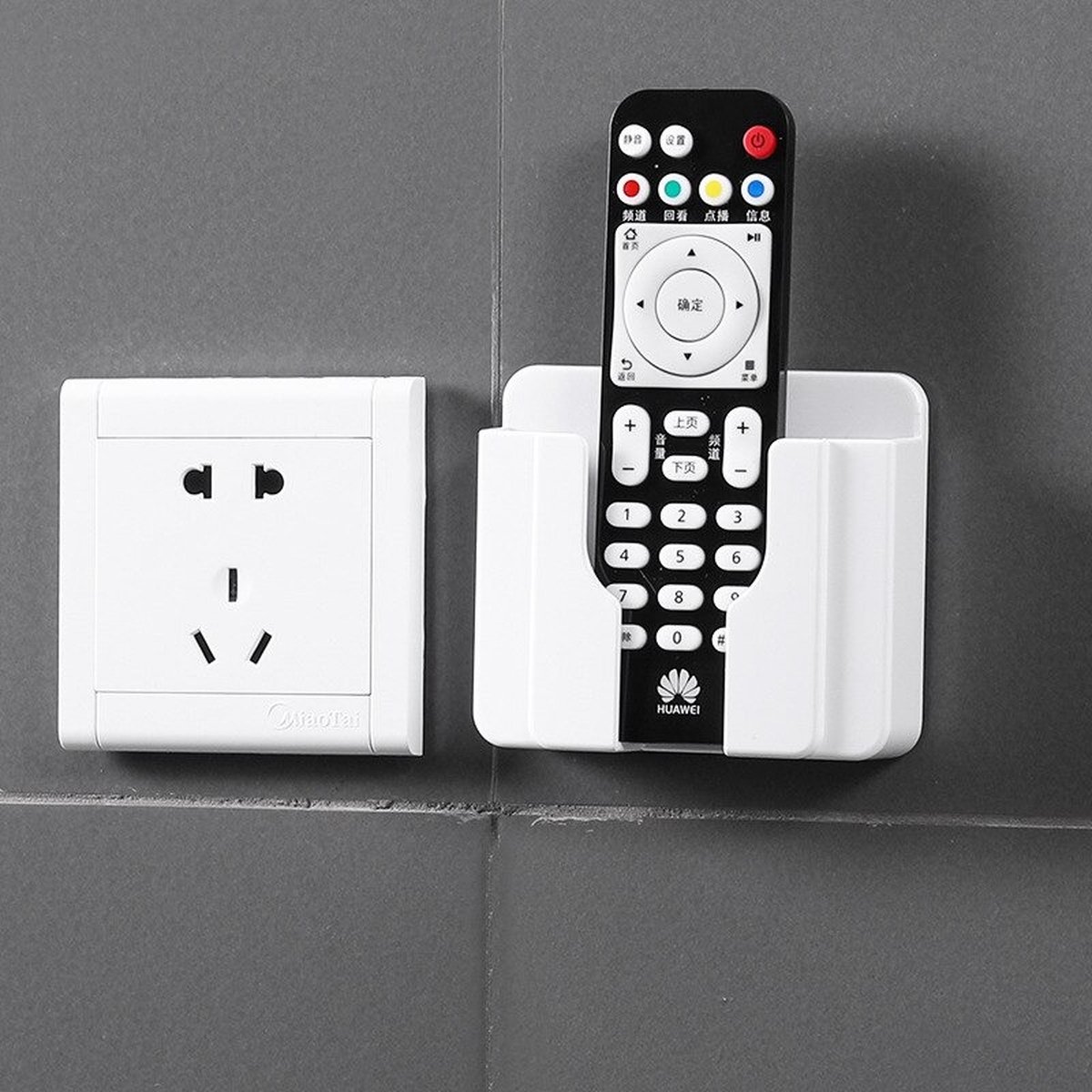 Narimano® afstandsbediening opbergdoos, Oplaadrek voor mobiele telefoon, wandmontage afstandsbediening houder