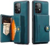 CaseMe JH-01 Hoesje Geschikt voor Samsung Galaxy A32 5G | Back Cover met Magnetische Kaarthouder | Beschermhoes Pasjeshouder Achterkant | 4 Pasjes en Briefgeld | Blauw
