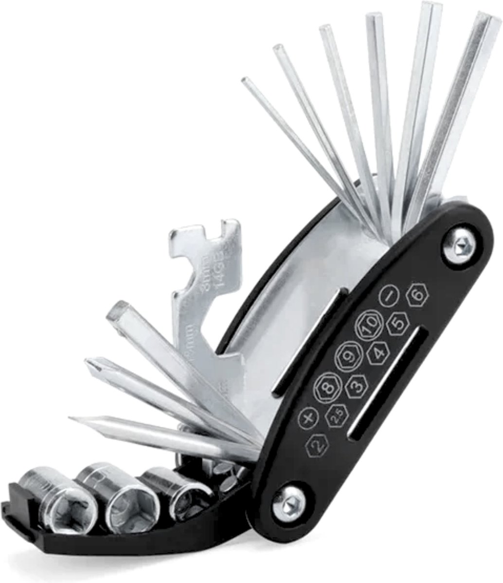 U Fit One Fietsgereedschap Multi Tool - Inbus en Moersleutels - Schroevendraaier - Opvouwbaar - Minitools voor Onderweg - Fiets Accessoires