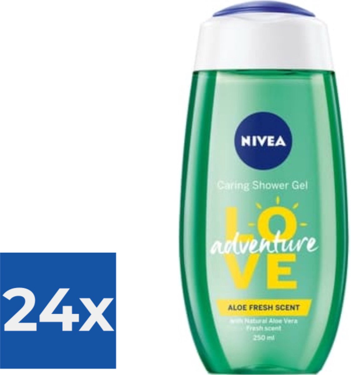 Goedkoopste Nivea Douchegel - Love Adventure 250 ml - Voordeelverpakking 24 stuks