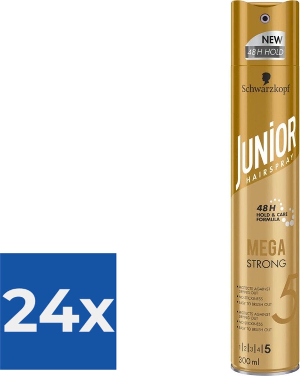 Junior Haarspray Mega Strong 300 ml - Voordeelverpakking 24 stuks