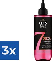 Gliss Kur 7 sec Express Repair Treatment Color Perfector 200 ml - Voordeelverpakking 3 stuks